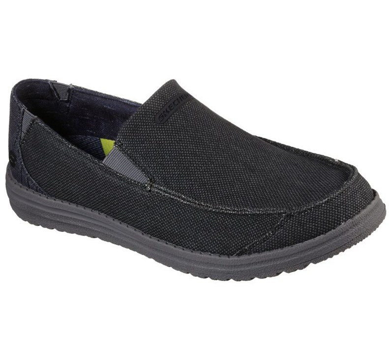 Skechers Herr Svarta Fritidsskor - Relaxed Fit: Melson - Ralo - Sverige (LJZGQ-2954)